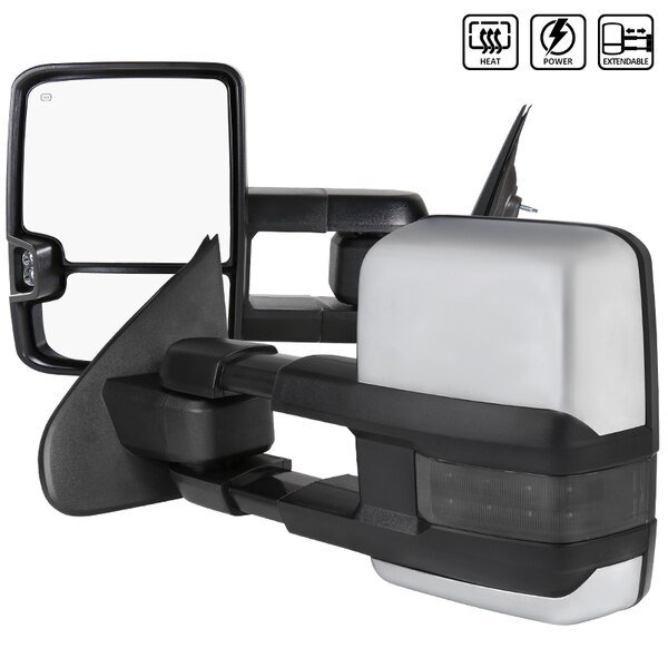 14-18 Chevrolet Silverado Towing Mirror, Spec-D Tuning, Mfr#: RMX-SIV14G2GLEDHP-FS